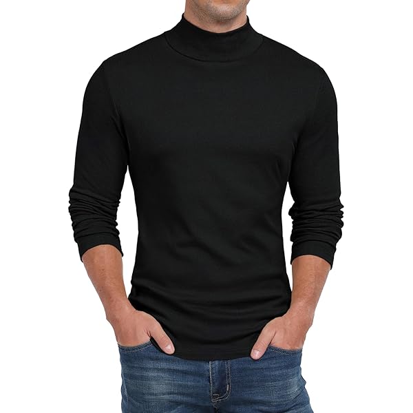 YJFZYYJJ Mens Mock Turtleneck Sweater Long Sleeve Solid Color T